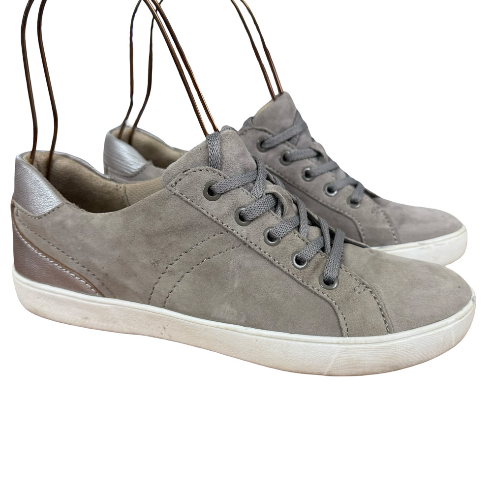 Naturalizer Morrison Gray Suede Leather Lace Up Sneakers Casual Shoes sz 9 M